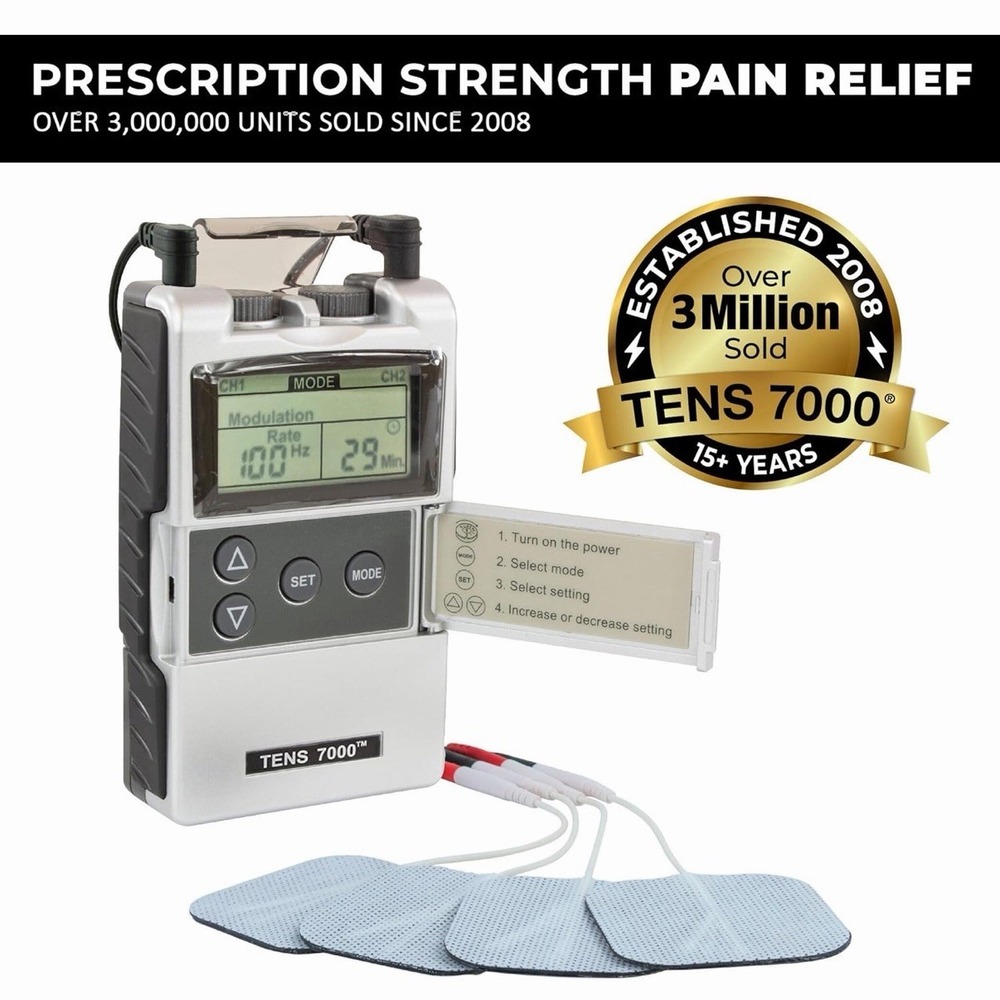 TENS 7000 Digital TENS Unit with Accessories - Muscle Stimulator Machine for